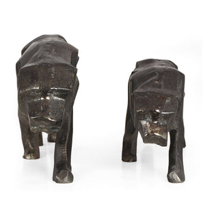 English Elm Christopher Knight Home® - Leopard Handcrafted Aluminum Figurine Set of 2 — Black Charcoal Crouching Design, Geometric Sleek Decor 71647.00
