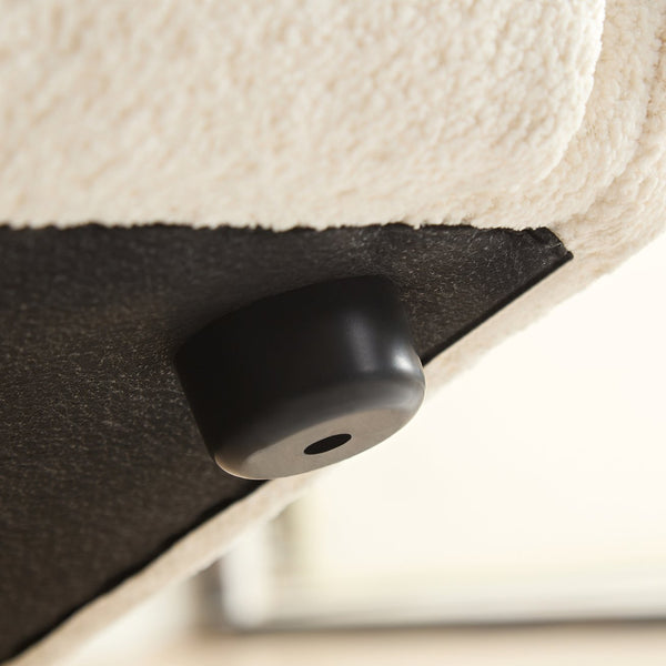 English Elm White round sectional sofa with solid wood frame, high-rebound sponge, child-safe curved arms, 2 pillows, modern modular comfort showroom-quality upholstery 55.51"L x 35.04"W x 25.98"H W2085S00057