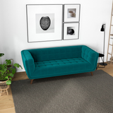 English Elm Ashcroft Furniture - Addison Small Teal Velvet Sofa