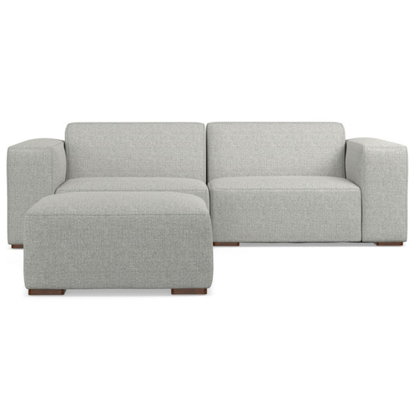 English Elm Rex 2-Seater Sofa & Ottoman Set - Eco-Friendly, Modern Comfort In Pale Gray Performance Fabric B136P199197-GIGA