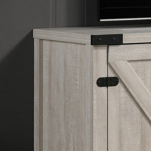 English Elm Salerno Farmhouse Media Console with Barn Doors Open Shelves and Cable Management B2749P413247