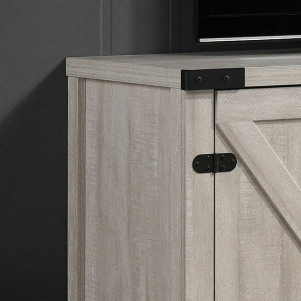 English Elm Salerno Farmhouse Media Console with Barn Doors Open Shelves and Cable Management B2749P413247