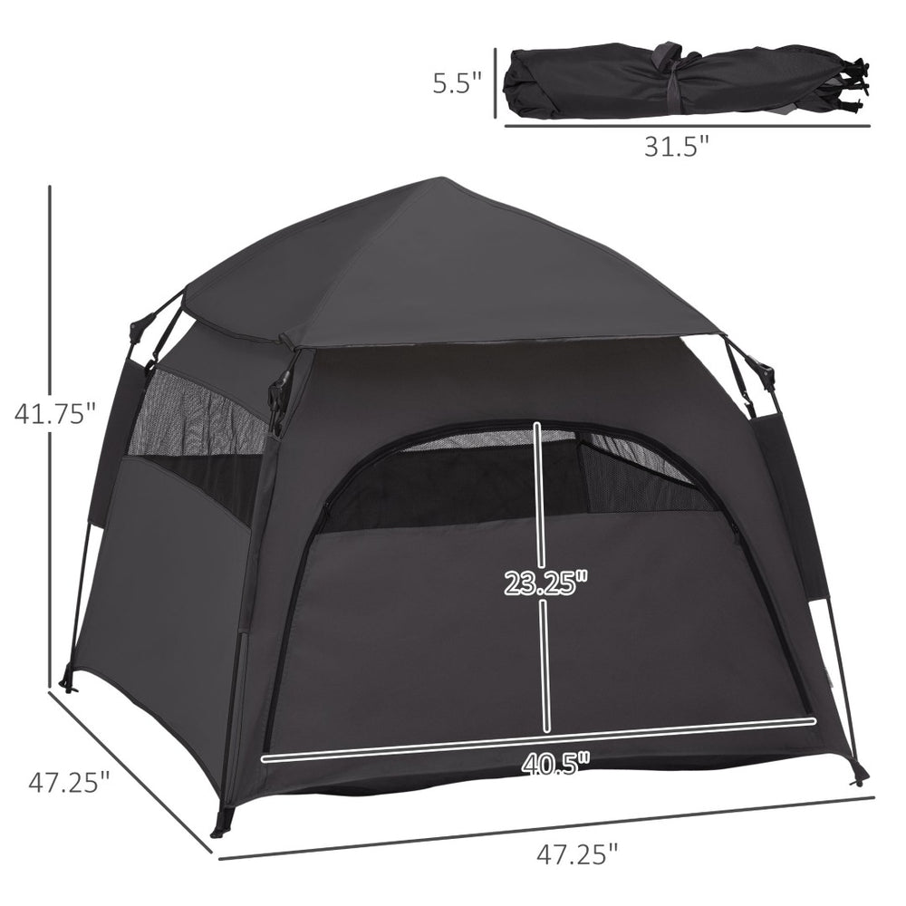 English Elm Dog Pop-up Shade Tent with Oxford Fabric Ventilation Windows and Ground Pegs Carry Bag T3971P407049