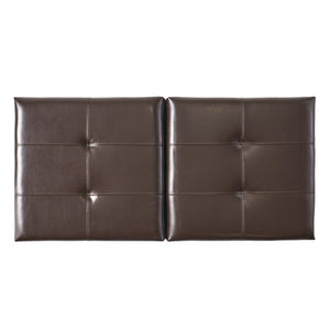 English Elm Upholstered Bonded Leather Storage Ottoman with Dual Access Tufted Top for Living Rooms N757P415615R