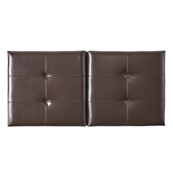English Elm Upholstered Bonded Leather Storage Ottoman with Dual Access Tufted Top for Living Rooms N757P415615R