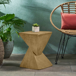 English Elm Christopher Knight Home® - TESS Modern Side Table with Sculptural Hourglass Design, Hand-Finished Accent for Indoor/Patio Spaces Light Natural N770P341402L