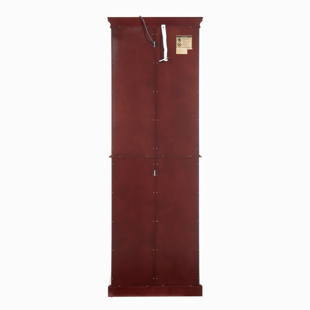 English Elm Curio Display Cabinet with Internal Lighting, Mirrored Back, 6 Adjustable Shelves, Glass Doors Cherry W1693P154579