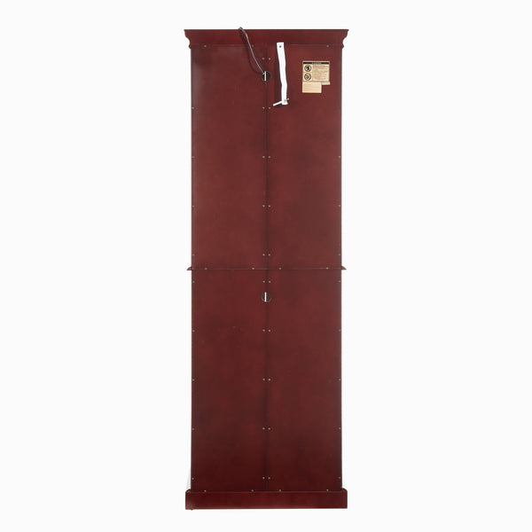 English Elm Curio Display Cabinet with Internal Lighting, Mirrored Back, 6 Adjustable Shelves, Glass Doors Cherry W1693P154579