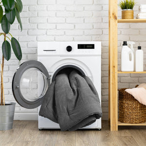 English Elm 3PCS Waffle Washed Comforter Set Full/Queen with Breathable 100% Cotton Face and Plush 270G Fill Grey 23 L x 21 W x 12 H B035P341109