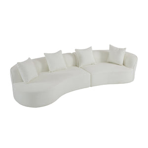 English Elm Christopher Knight Home® - 126"Curved 126" Curved Sectional Sofa - Oversized Beige Comfort With Modular Flexibility & Chic Style For Families N771P247830M_N771P247831M