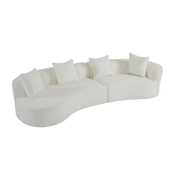 English Elm Christopher Knight Home® - 126"Curved 126" Curved Sectional Sofa - Oversized Beige Comfort With Modular Flexibility & Chic Style For Families N771P247830M_N771P247831M