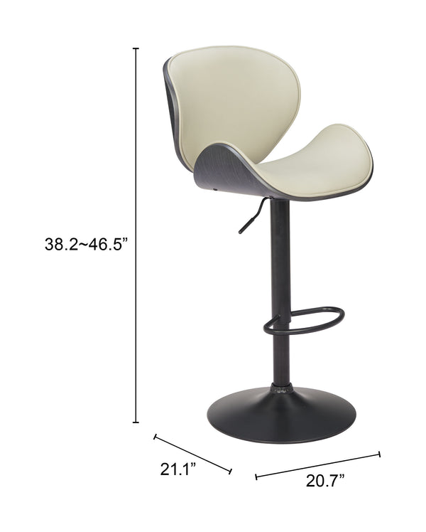 Zuo Modern Meyane Barstool - Modern Design With High-quality Vinyl, Plywood, And Steel For Stylish Spaces Gray 100% Polyurethane,Plywood,Steel 110569-zuo-modern