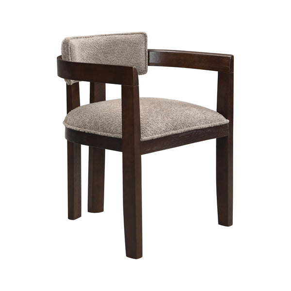 English Elm Christopher Knight Home® - N771P197053H Bouclé Upholstered Dining Chair with Wire-Brushed Rubberwood Frame, Modern Comfort Light Brown N771P361737O