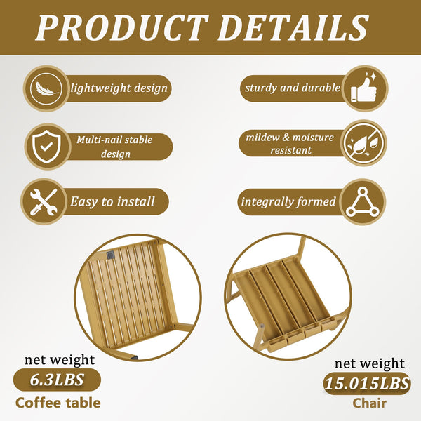 English Elm 2-Piece Yellow Polypropylene Seating Set With Coffee Table – Stylish Indoor/Outdoor Furniture Solution! W3450P323332