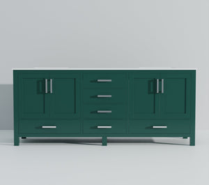 English Elm Green Double Bath Vanity 80" W x 22" D with Cultured Marble Top, Solid Wood, Soft-Close Drawers, Storage B2731P259145