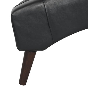 English Elm Chaise Lounge Chair Tufted Pu Leather Upholstered Accent Seat for Bedroom Living Room Black W680P415491