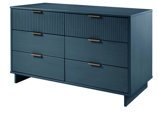 English Elm Granville 55" Dresser In Midnight Blue - Stylish 6-Drawer Storage With Glam Hardware & Modern Design B365S00089
