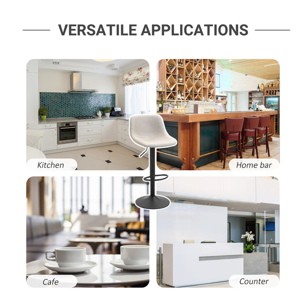 English Elm Homcom Adjustable Bar Stools Set Of 2 – Stylish Swivel Cream White Chairs For Kitchen & Home Bar W2225P217135