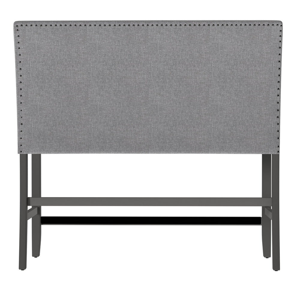English Elm Wallace & Bay - Gray Transitional Upholstered Bench With Back in Walnut Ash Finish — 44"L Durable Wood Frame, Easy Care B361P384467