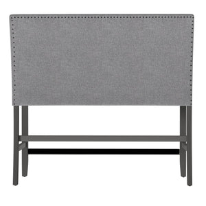 English Elm Wallace & Bay - Gray Transitional Upholstered Bench With Back in Walnut Ash Finish — 44"L Durable Wood Frame, Easy Care B361P384467