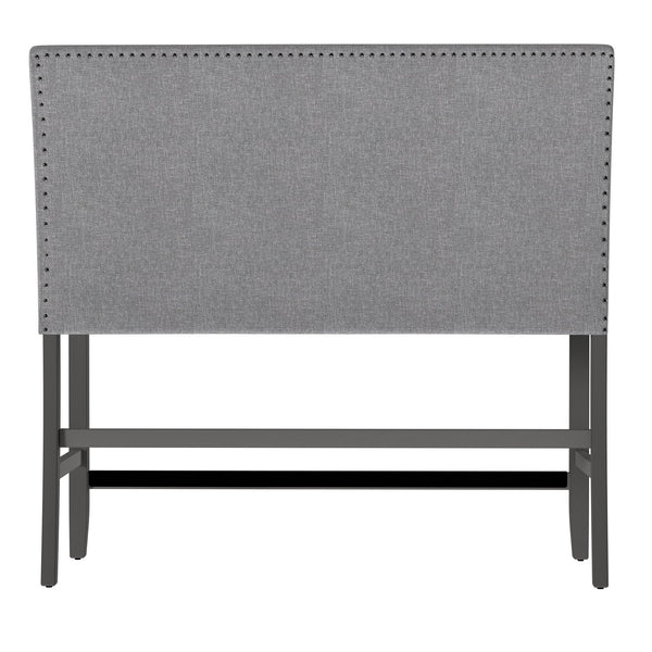 English Elm Wallace & Bay - Gray Transitional Upholstered Bench With Back in Walnut Ash Finish — 44"L Durable Wood Frame, Easy Care B361P384467