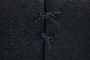 English Elm Compression L-Shape Sectional Sofa with Curved Chaise — Black Chenille Modular Sleeper, 30D Foam Comfort W2231S00043