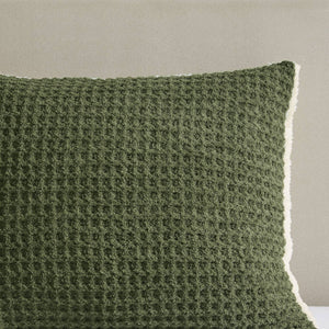 English Elm 2 Pieces Twin Waffle Knit Chenille Comforter Set with Plush Sherpa Reversible Cozy Bedding Ensemble Olive 20.47 L x 11.42 W x 9.84 H B035P381296