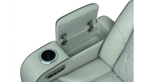 English Elm Fortuner Modern 3PC Upholstery Recliner Living Set with LED, Massage, Wireless Charging & Bluetooth Speakers Grey B009S01803