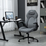 English Elm Vinsetto High Back Office Chair With Flip Up Armrests, Swivel Computer Chair With Adjustable Height and Tilt Function, Dark Gray