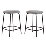 Simple Counter Stool with Upholstered Seat - Set of 2 Charcoal MUTD7DCL Walker Edison