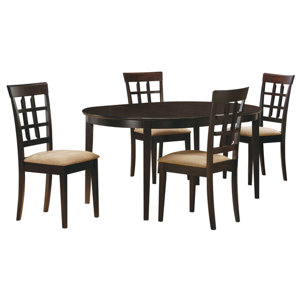English Elm Missell Zen-Inspired 5-Piece Dining Set With Cappuccino Finish And Beige Upholstered Chairs B062S01039
