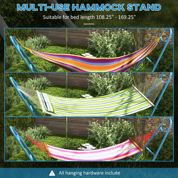 English Elm Outsunny Adjustable Hammock Stand For 2, Portable Steel Frame With Weather Resistance, 550 Lbs Capacity W2225P174055-GIGA