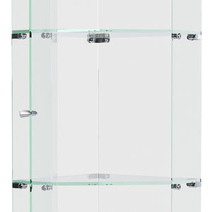 English Elm Premium 5-Tier Diamond Glass Display Case With Dynamic Led Lighting For Collectibles & Decor Showcase W2700P353065-GIGA