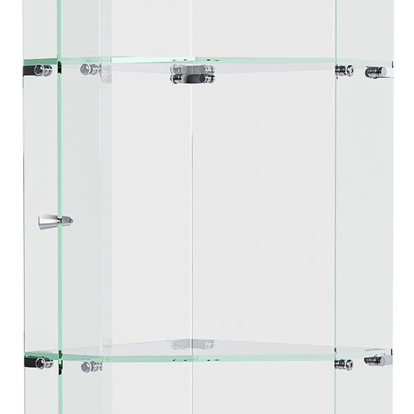 English Elm Premium 5-Tier Diamond Glass Display Case With Dynamic Led Lighting For Collectibles & Decor Showcase W2700P353065-GIGA