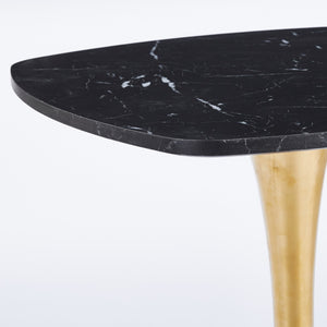 English Elm Square Tulip Pedestal Dining Table Mdf Top Gold Base Compact Bistro Style Seating W3766P453946