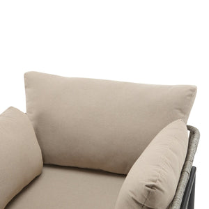 English Elm Christopher Knight Home® - [Set Of 2] 36" Beige Iron Lounge Chairs With Plush Cushions & Rope Weave, Perfect For Indoor/Outdoor N767P237035G_2