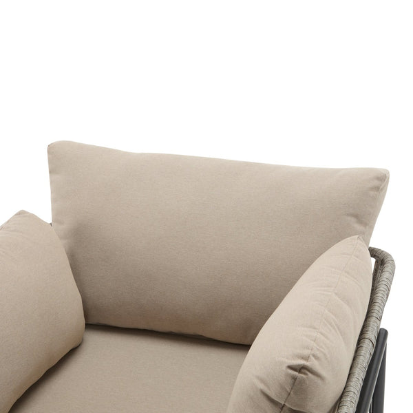 English Elm Christopher Knight Home® - [Set Of 2] 36" Beige Iron Lounge Chairs With Plush Cushions & Rope Weave, Perfect For Indoor/Outdoor N767P237035G_2