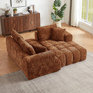 English Elm Chenille L-Shape Oversized Luxury Sectional Sofa - Minimalist Design, Comfy Sleeper For Any Space W2339S00037