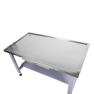 English Elm 59" Stainless Steel Mechanic Teardown Table with Drain Hole and 1000 Lb Capacity W5675S00001