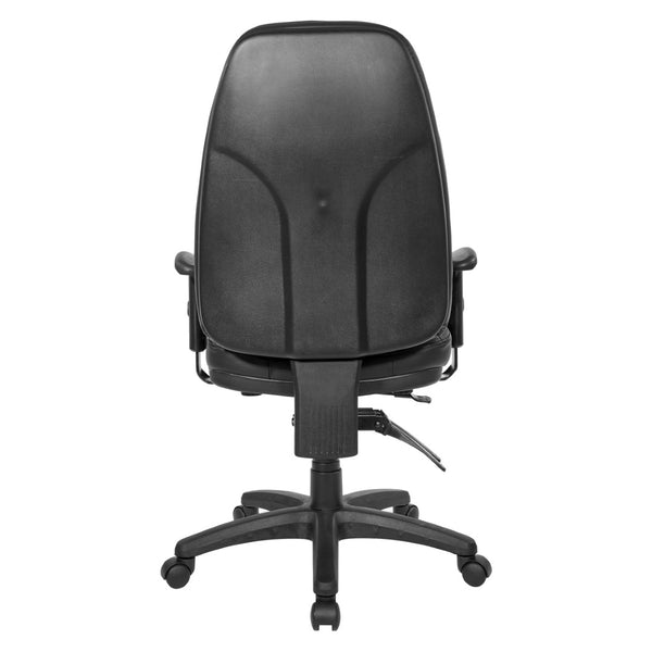 OSP Home Furnishings Deluxe Ergonomic Pu Leather Office Chair with Lumbar Support and Multi Tilt Control EC4350-R107