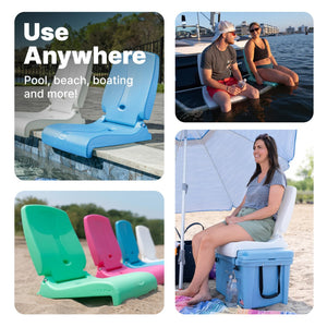 English Elm Foldable Flip Seat Portable Outdoor Chair with Lumbar Support for Beach Camping Tailgate W2181P192843