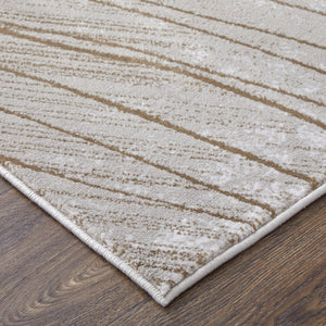 Feizy Rugs Waldor Modern Abstract Floral High-low Pile Rug In Gold, Ivory, And Gray For Elegant Home Decor Taupe,Brown,Silver Polypropylene,Polyester 73539nbfivybgee10