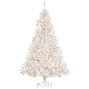 English Elm Homcom 6' Prelit Douglas Fir Christmas Tree With 250 Warm White Leds, 1000 Tips & Easy Setup W2225P229359