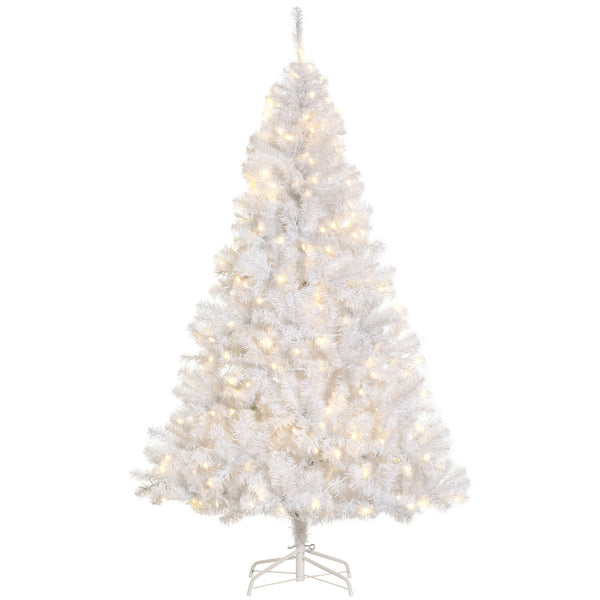 English Elm Homcom 6' Prelit Douglas Fir Christmas Tree With 250 Warm White Leds, 1000 Tips & Easy Setup W2225P229359
