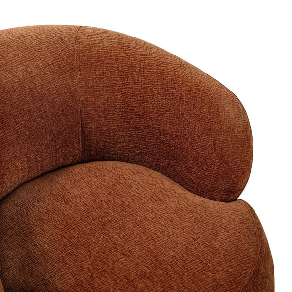 English Elm Modern Barrel Swivel Accent Chair Chenille Upholstery Plush Foam Seat Living Room Rusty Orange B011P474249