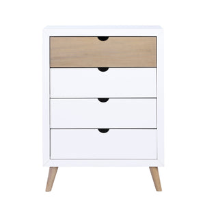 English Elm White Asker Two-Tone Storage Chest with Grooved Handles, Mid-Century Pine Veneer Dresser for Kids Bedroom B011P286909