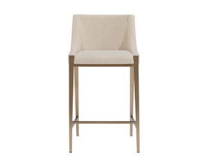 Sunpan Dionne Counter Stool - Modern Design with Antique Brass Legs for Chic Dining and Kitchen Spaces Monument Oatmeal