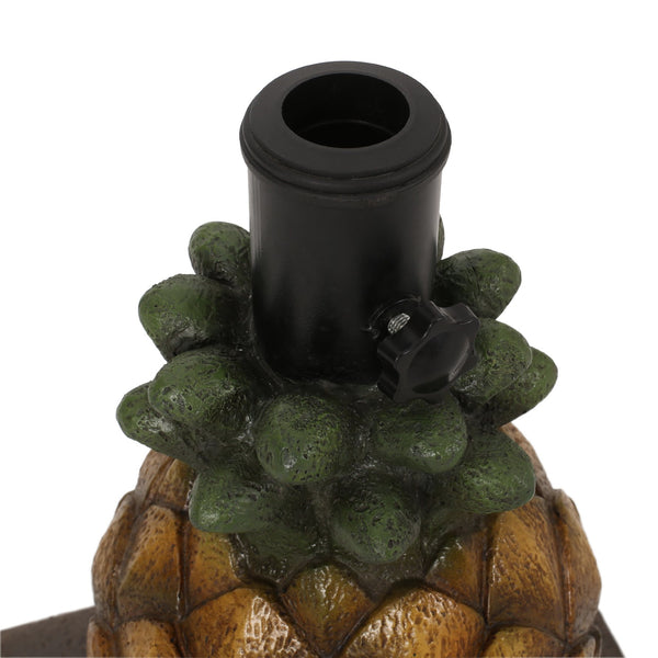 English Elm Christopher Knight Home® - PINEAPPLE Concrete Umbrella Base in Sunny Yellow — Heavy 21.75" x 17.5" Decorative Outdoor Stand 67768.00YLW