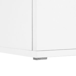 English Elm ON-TREND Modern APP-Controlled LED TV Stand for TVs up to 105" with Faux Marble Top, Tempered Glass Doors, Ample Storage, Cable Management, and High Load Capacity for Living Room Entertainment Center White N721P171537K