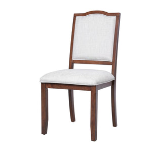 English Elm 6-piece Extendable Wood Dining Set with Linen Upholstered Chairs Bench Seats Eight Cherry N752S000097C